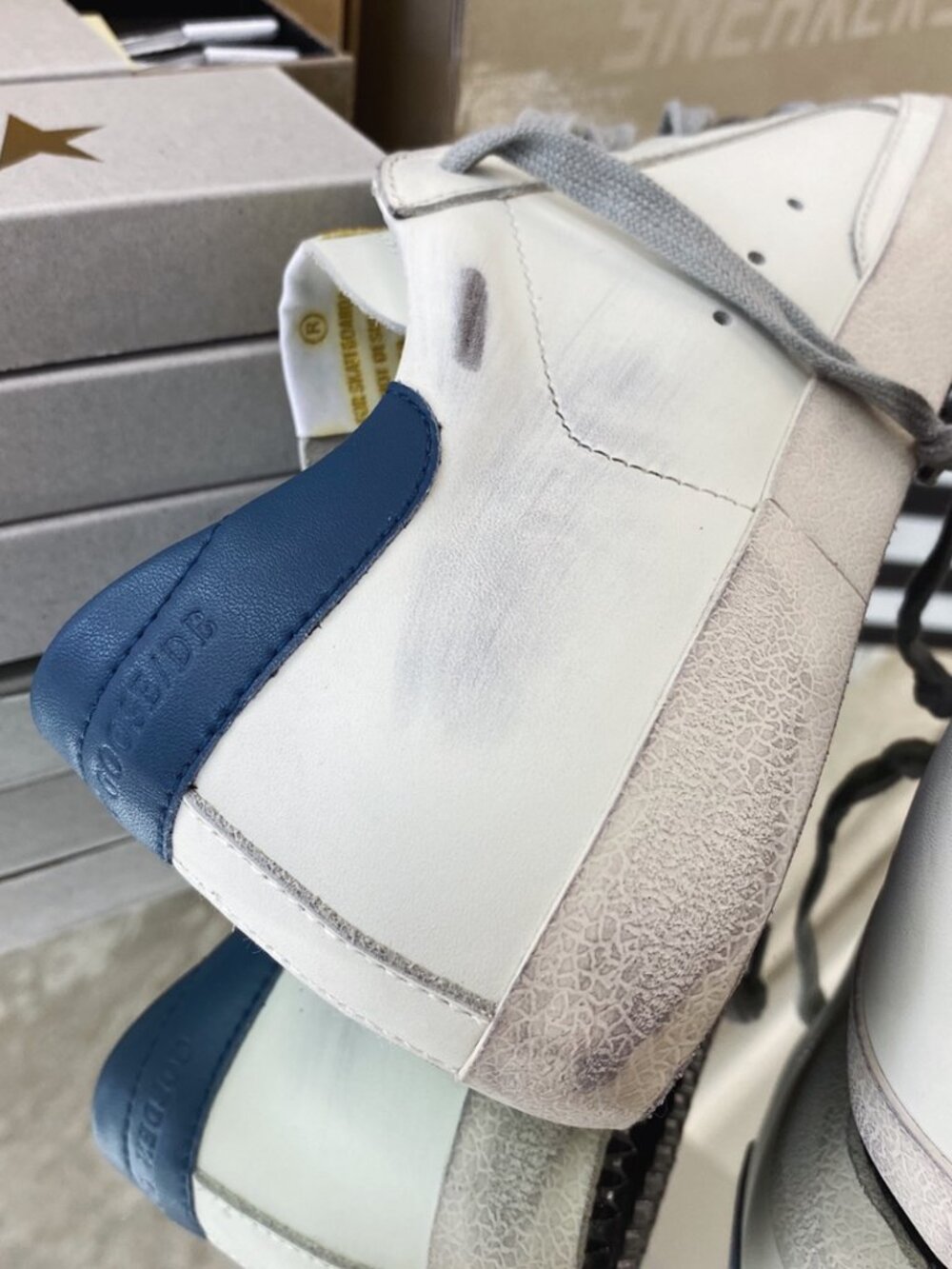 Golden Goose Blue and Gold Star Sneakers - Picture 7 of 7